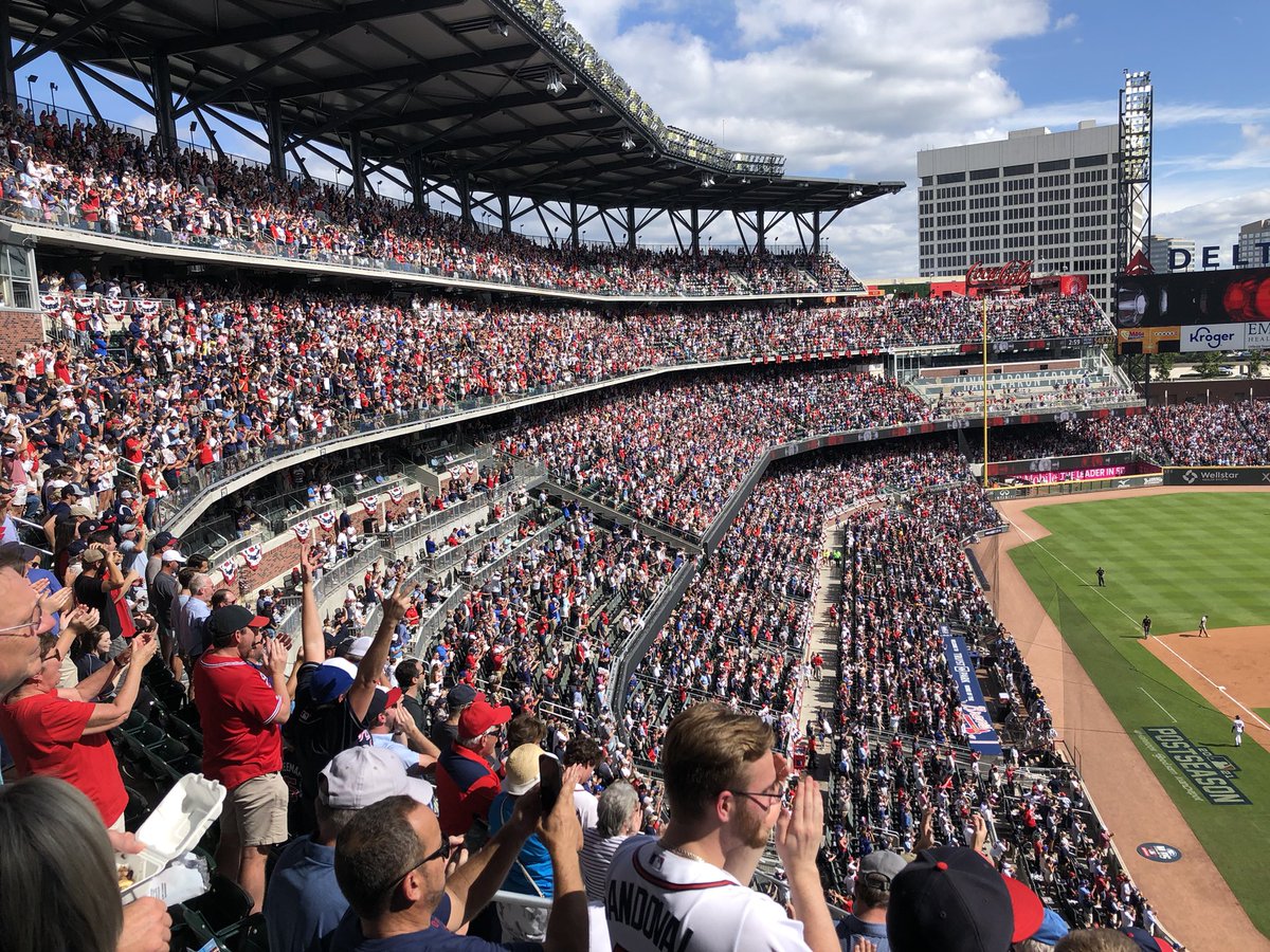 georgeplastertn's tweet photo. Here’s what it looked like @TruistPark when @yungjoc650 went yard yesterday. Go @Braves and go @SFGiants. These @MLB playoffs are INCREDIBLE. #Mlbnashville #Atlanta #BattleATL https://t.co/UJiLWN887z