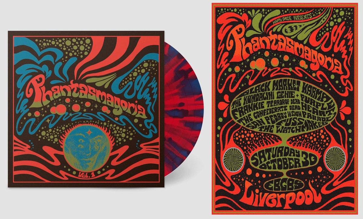 🔴🔵 Grab your copy of the Phantasmagoria Vol.1 album featuring all the bands at the event pressed on red and blue splattered vinyl* and / or your own poster over on Sister 9 Recordings Bandcamp &gt;&gt; sister9.bandcamp.com 

*now due mid-December