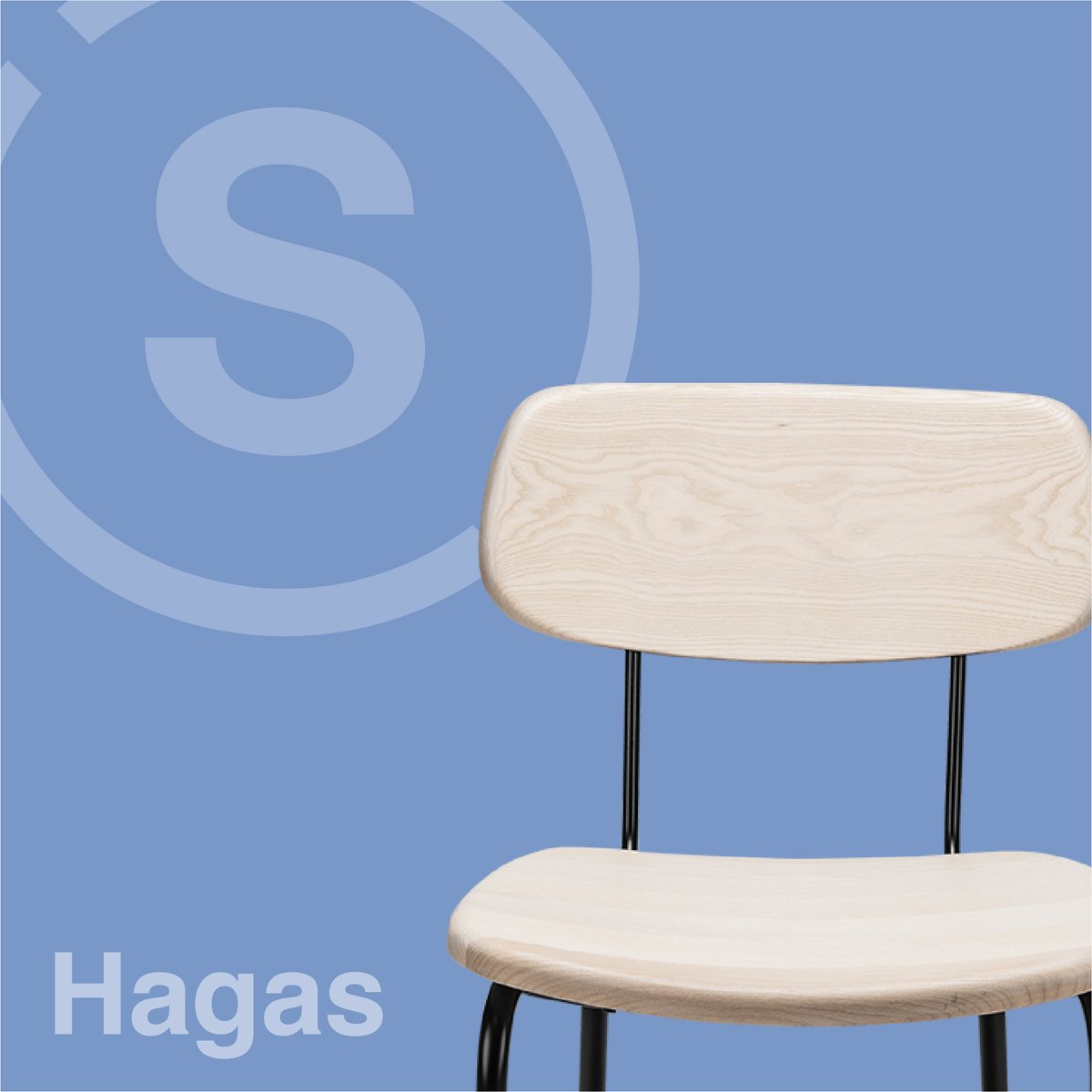 **Meet Hagas** A Satelliet Original!

The Hagas has a beautifully molded ash wood seat and back with a steel frame that can be executed in various RAL colors.  The Hagas is also available as a bar stool.

Like the Hagas? Enquiry at info@satelliet.co.uk