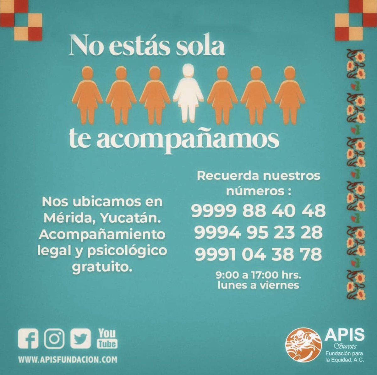 En <a href="/ApisSureste/">Apis Sureste</a> acompañamos a mujeres e infancias en situación de violencia. Compartan infinito para que llegue a quien pueda necesitarlo: