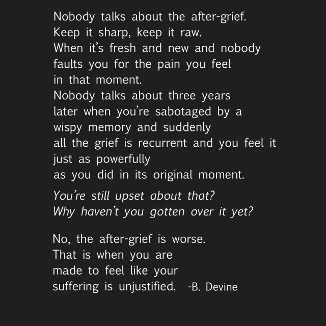 After-Grief
The concept of after-grief was inspired by the book “The AfterGrief: Finding Your Way Along the Long Arc of Loss” by Hope Edelman. This book has definitely made its way onto my to-read list.