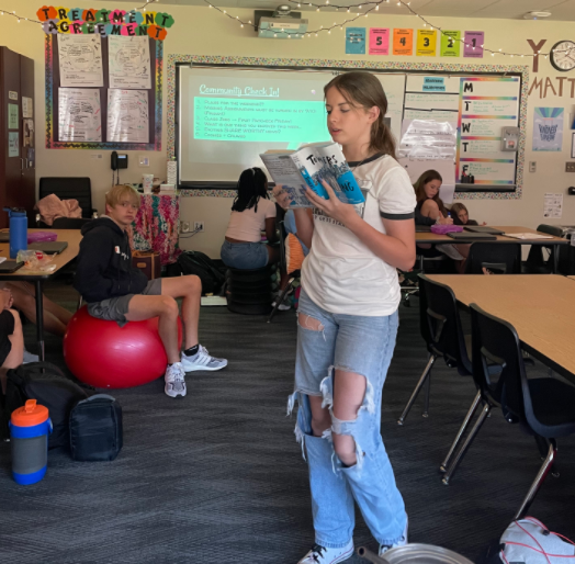 mil_fertitta's tweet photo. First Chapter Friday! 

Every Friday, our class librarians read the first chapter of any book, to spark their classmate's interest to read different books in different genres! What should we read next?? #Patriotsstrong #Patriotpeople #Patsread 
@FISD_PearsonMS https://t.co/CmAghxZvmc