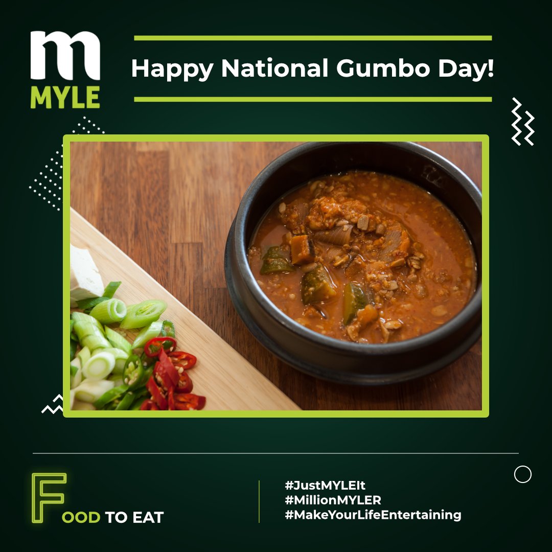 MYLEMARKERS's tweet photo. With the weather cooling off a nice bowl of gumbo sounds amazing right now! Tag your favorite place to get gumbo — We want to know all the best places😃
When looking for food to eat - #JustMYLEIt
Download the MYLE app at https://t.co/IYH1fRE9fv
#NationalGumboDay #Autumn https://t.co/mLUFKBibTo