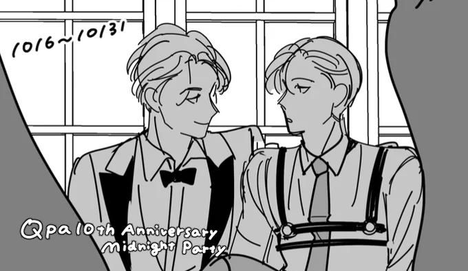こんな時間ですが、Qpa展で描き下ろした #フェイクファクトリップス の2人のラフの一部です🐯🐹💋

完成したイラストは衣装が違っていたり…などなど色々変化もあるので実物と合わせて楽しんでいただけると嬉しいです🎉 #10thQpa展 