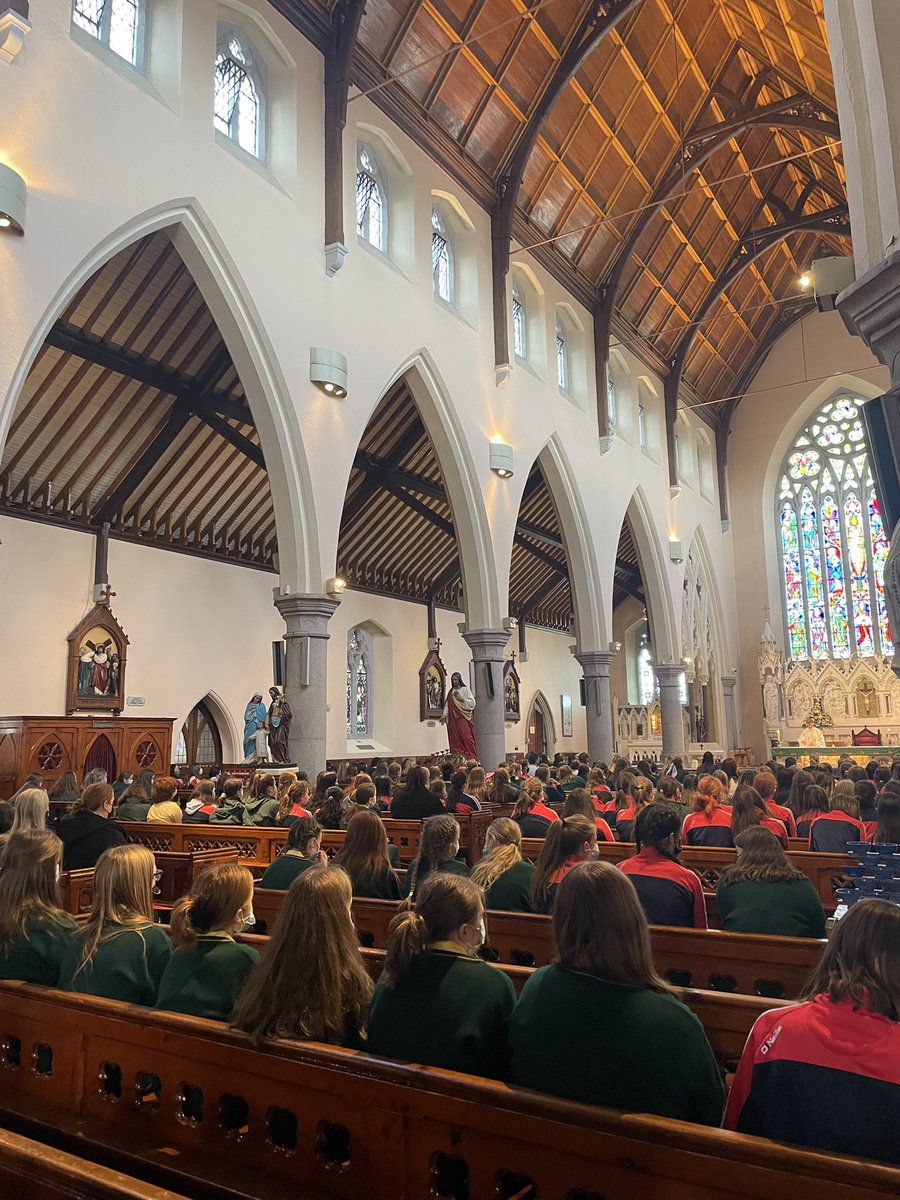 PresWex's tweet photo. Our junior students enjoyed our first school mass in two years at Rowe Street Church this afternoon. Thanks to Fr Tom Dalton, Mr Rolston, Ms Mahon, Ms Redmond and all the students who took part and assisted with the preparations for today’s celebration. #PresWex #Wexford https://t.co/0J2INe5TZq
