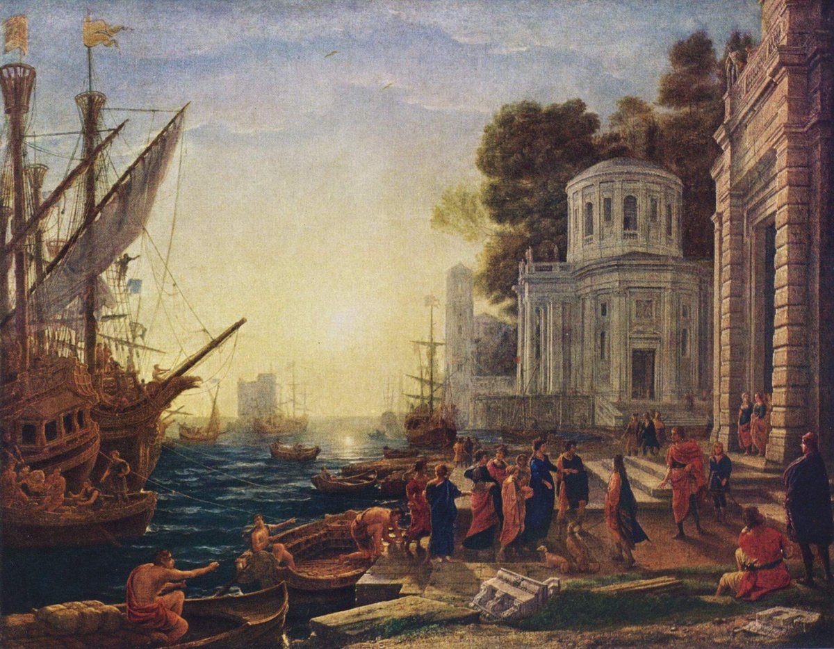 Cleopatra Disembarking at Tarsus, 1642 #claudelorrain #lorrain