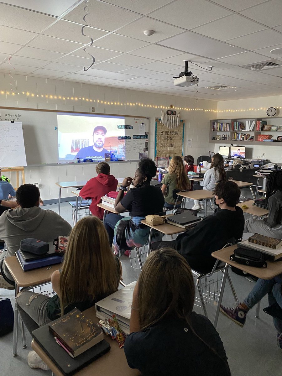 AlisonDParker's tweet image. Today my class is starting The Global Read Aloud. Since my book hasn’t come in yet, we watched a video of the author reading the first chapter #GlobalReadAloud21 @HooverSchools @BerryMiddle