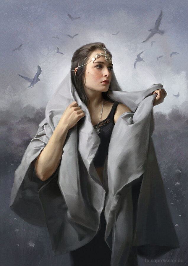 LuisaPreissler's tweet photo. Hello #PortfolioDay !✨
I'm Luisa, a fantasy illustrator from Germany and I paint book covers with strong and beautiful ladies. 😎⚔️ https://t.co/REV8U8efPt
