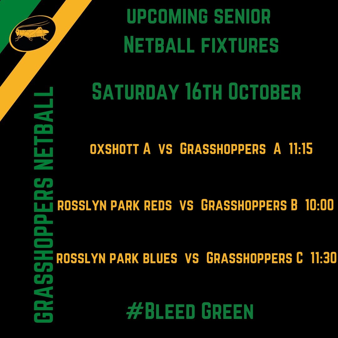 GrasshoppersLDN's tweet photo. Our girls are on their travels this Saturday @oxshottnetball1 @rosslynParkNC. Good luck.#Netball #Netballer #NetballFamily #WomenInSport #MiddlesexNetball #WestLondon #Hounslow #Osterley #Isleworth #Brentford #Chiswick #Acton #Hanwell #Kew #Richmond #Twickenham https://t.co/ZcyVVMQhp5