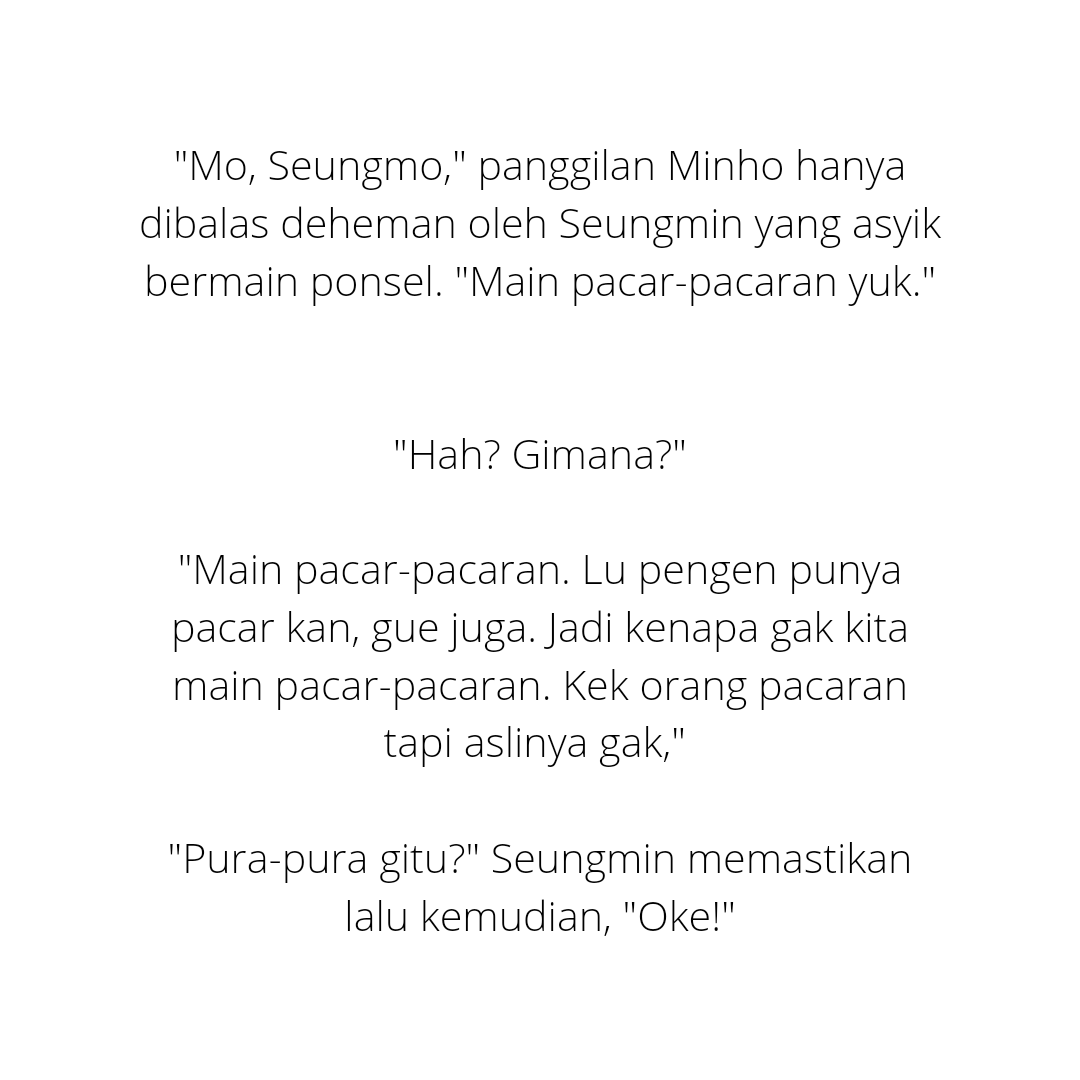 clounja's tweet photo. [ 2min prompt AU ]

M!nh0 dan Sevngm!n yang bosan jomblo memilih bermain pacar-pacaran dengan maksud merasakan seolah mereka memiliki pacar. Awalnya hanya sekedar mengusir rasa bosan dan menuntaskan rasa penasaran tapi sayangnya tidak semudah itu.

#2minAU https://t.co/L9aOGpOQNh