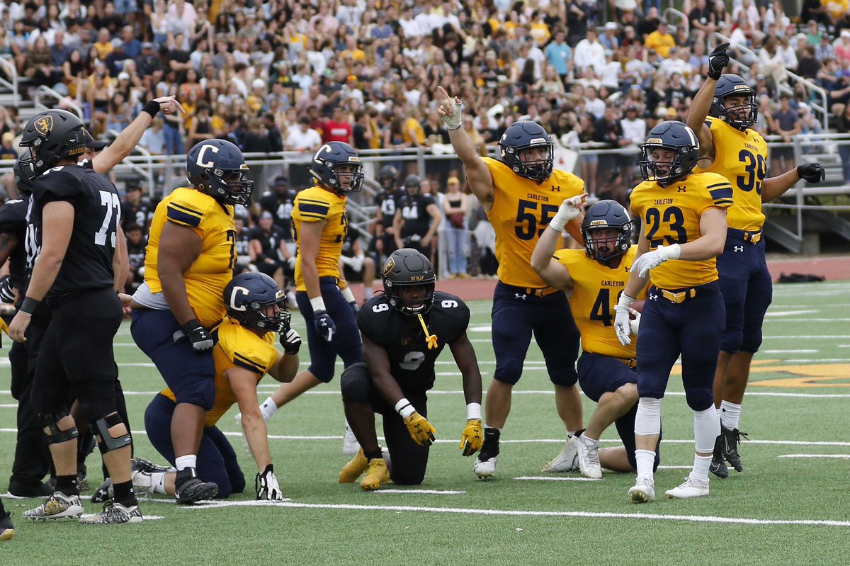 CarletonFB's tweet photo. A few photos from our game over the weekend. The Knights are back to work today! #KeepStackin https://t.co/4lgPqfVfem