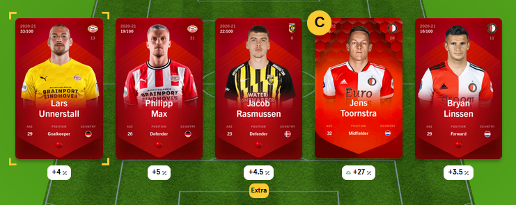 sebestyendaniel's tweet photo. @SorareNorthern I'm just as excited as you finally, this has been my best chance to get a decent card so far

GK vs Willem II at home
DEF vs dead-last PEC Zwolle at home
EXTRA vs NEC Nijmegen away
MID/cpt vs RKC Waalwijk (14th) at home
FWD vs same as the MID https://t.co/wYJP6ejXew