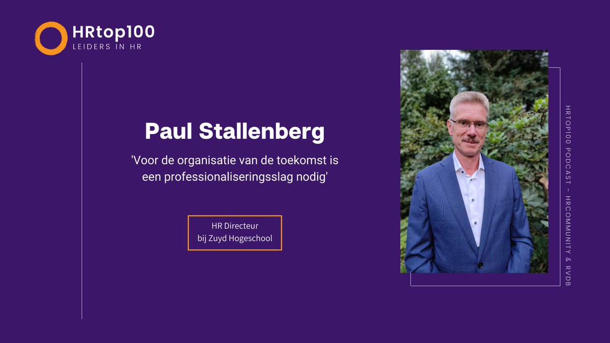 HRcommunity's tweet photo. Hoe zorg je ervoor dat medewerkers inzetbaar blijven in tijden van verandering? In onze HRtop100 podcast deelt @StallenbergPaul van Zuyd Hogeschool zijn visie hierop. 
 https://t.co/Iz8gtgL4ek https://t.co/6byqmBOHYw