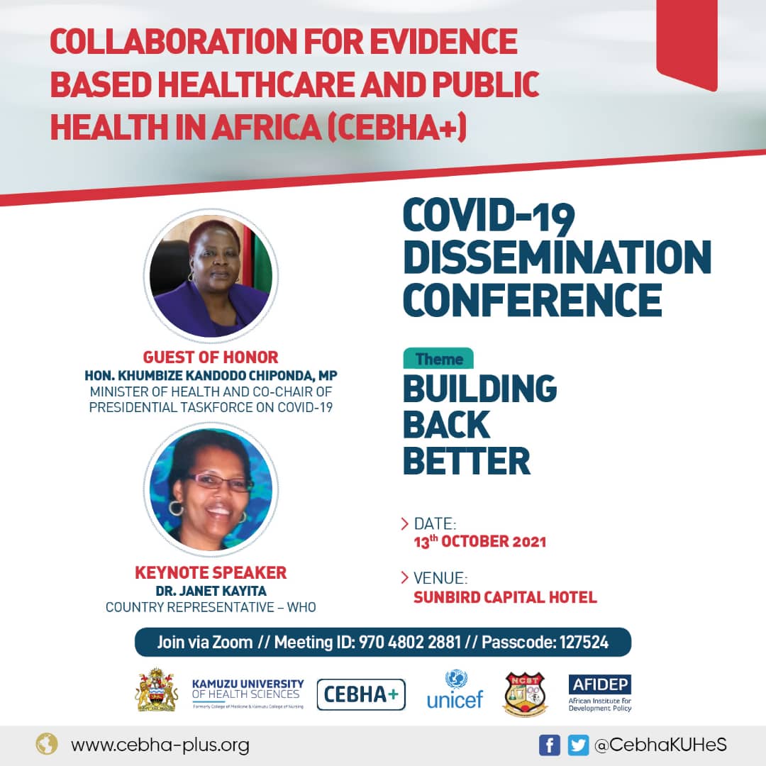 KUHeS_CEBHA's tweet photo. Join us tomorrow as we dive into  #BuildingBackBetter @Cebha01 @KUHeS_mw @Afidep https://t.co/DcFw2bLsQA
