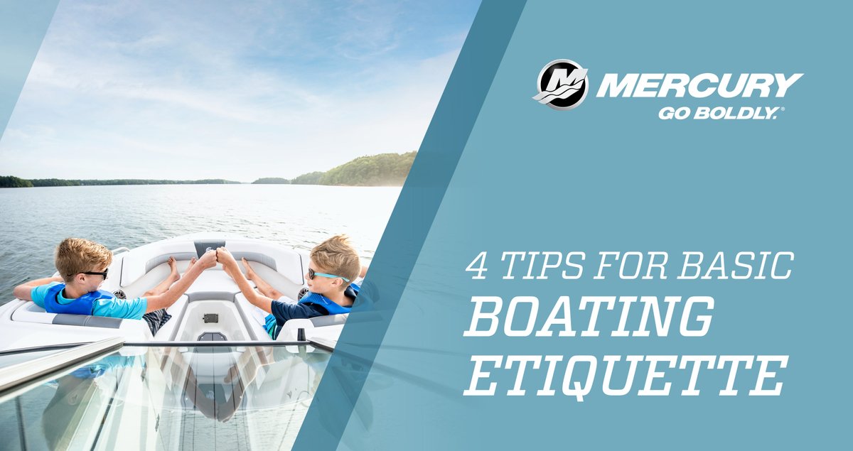 MercuryMarine's tweet photo. You can help everyone enjoy a happy, stress-free day on the water by following basic boating etiquette and treating other boaters with respect. Read our tips on the Mercury Dockline: https://t.co/1P4jxJYZOz
#GoBoldly #Mercury #MercuryMarine #OnTheWater #Dockline https://t.co/WlE3kxkM3y
