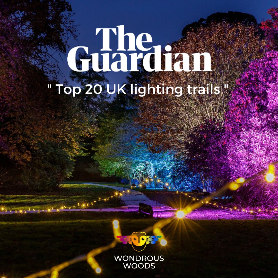 wondrouswoods_'s tweet photo. The @guardian thinks we're great, experience the magic for yourself! ✨ 🦉 Book tickets now - https://www.wondrouswoods

#WondrousWoods #TheGuardian #pressreview #top20 #lightingtrail #scotlandevents #WoodytheOwl https://t.co/Ioerkva11b