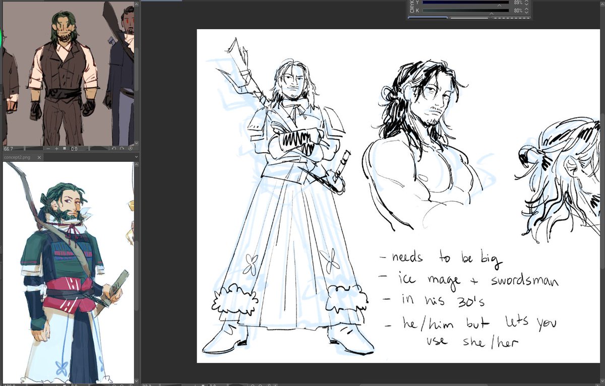 #alcieocs no time to do personal art lately so im sketching revisions of old ocs i remember liking 