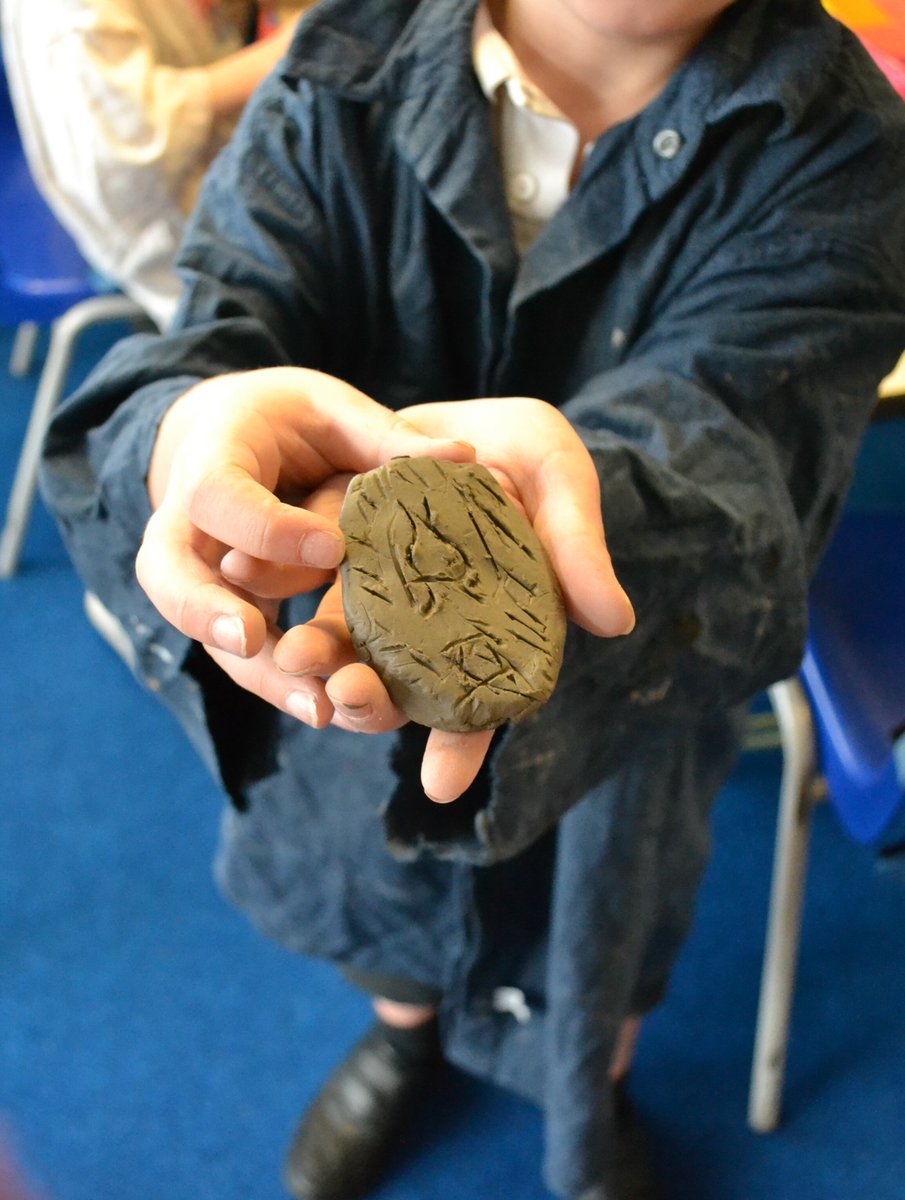SchoolWoodfield's tweet photo. Class 3 had some practise with #clay last week, well today was the day... the final piece! They had a fab time and got stuck in to create these intricate #AngloSaxon designs. #art #primaryschool #ks2 #Harrogate https://t.co/tJ9DfpO1m5