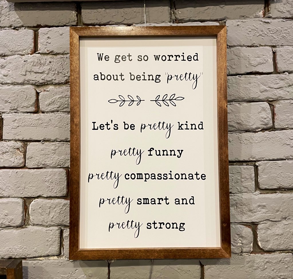 We’re obsessed with the message on this sign from our gal Lisa at Country Sophisticate!

Have you been to either one of our shops at <a href="/CrossIron_Mills/">CrossIron Mills</a> or <a href="/Official_WEM/">West Edmonton Mall</a> ? You could pick up this and others from small AB businesses!

#bepretty #albertahandmade #ShopLocal