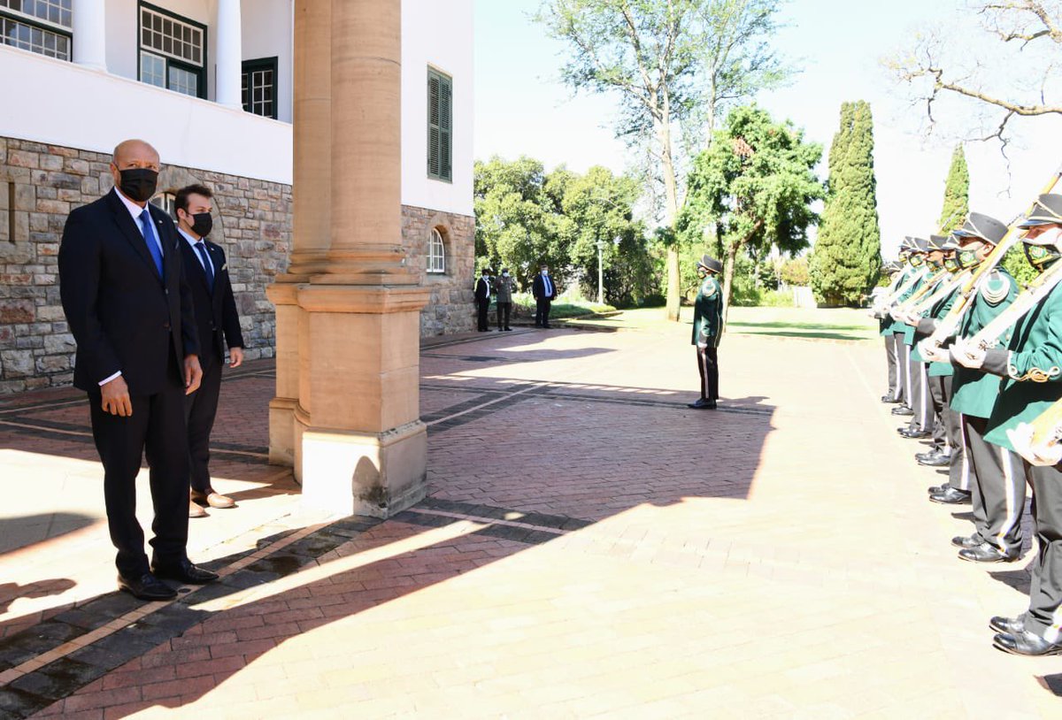DIRCO_ZA's tweet photo. The Ambassador (Designate) of the Dominican Republic, H.E Mr Reymundo Antonio Garrido Lantigua and Mr Jose Tomas Perez Gautreau. #HeadsOfMission https://t.co/1dD3k2rgwq