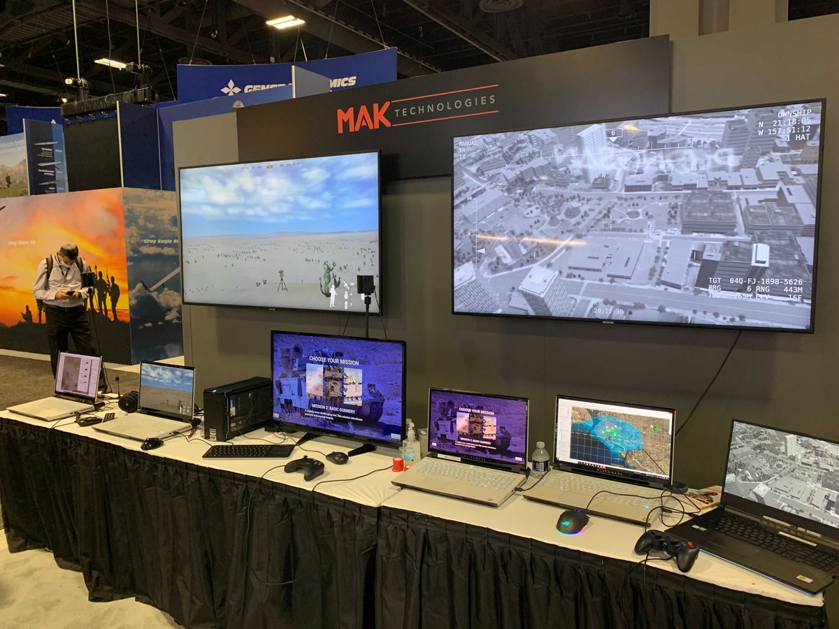 MAKsimulation's tweet image. So glad to be back at #AUSA2021 with @stengineeringna ! Head over to booth 2343 to experience our #MAKFIRES demo and to meet the MAK team - William Cole, Deb Fullford, William Kamer, and Stephen Landry.
#trainingandsimulation #AUSA #trainingsolutions