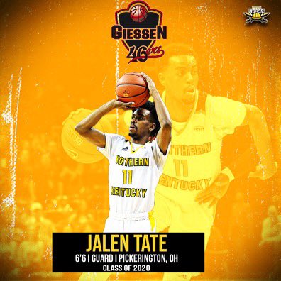 NKUNorseMBB's tweet photo. Congratulations to Jalen Tate as he will be playing for JobStairs Giessen in Germany‼️

Check Out @jtate_the_great Stats during his time at NKU 📈

Scored 9️⃣5️⃣0️⃣ Points
3️⃣ NCAA Tourney Appearances 💍
Horizon DPOY
Horizon Tournament MVP

#NorseUp #NextPlay https://t.co/r7yXUUtFKV
