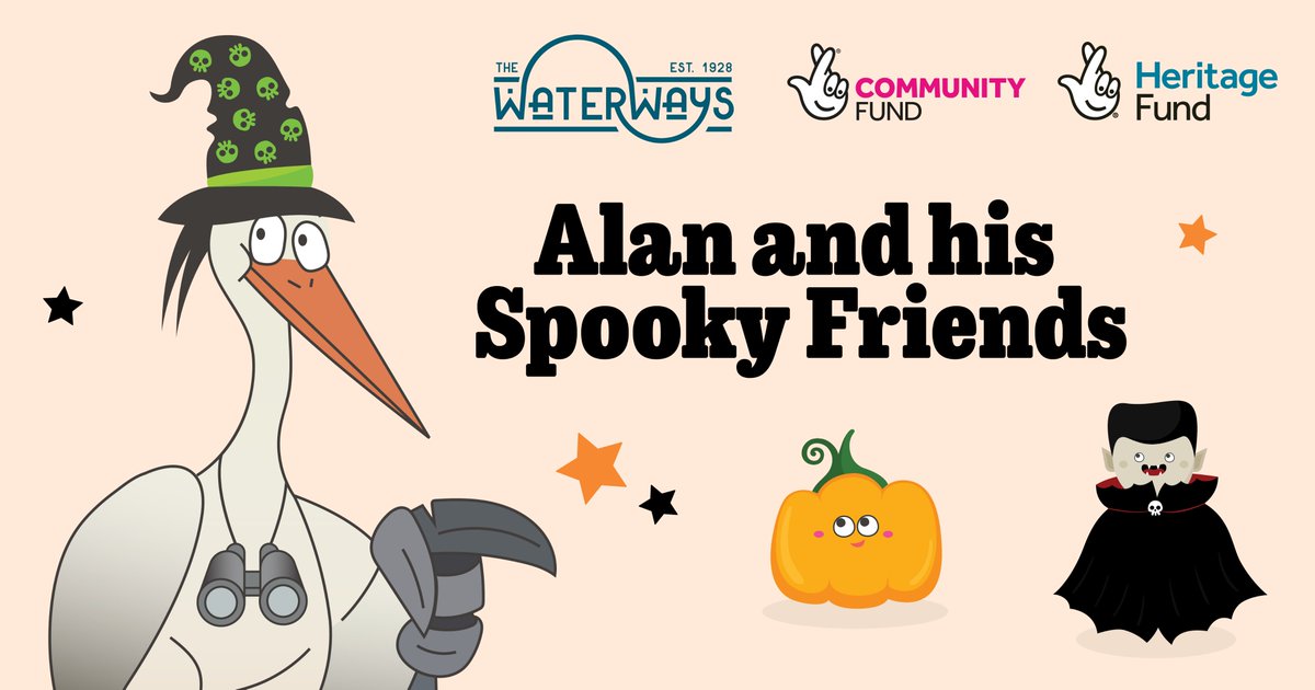WaterwayProject's tweet image. 🎃👻🍂🧙‍♀️🕸Starting from Friday 22nd
October through to the 31st October, find the hidden
Alan's around the Boating Lake!
Once completed, hand your sheet into the Island Cafe
to receive your free Spooky Alan Sticker 🎃👻🍂🧙‍♀️🕸
'This is supported by the @HeritageFundUK