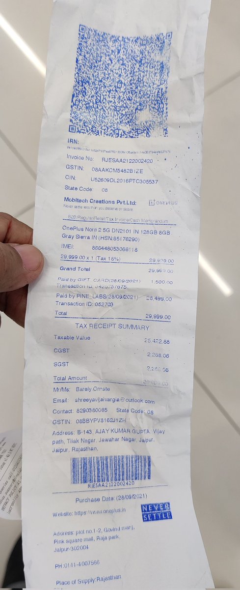 pichwai's tweet photo. @oneplus @OnePlus_IN
मैंने बिटिया के लिए 28 सितंबर को फोन खरीदा वनप्लस नॉर्द, फोन पर बात करते थे कट रही है और हीटिंग इश्यू आ रहा है, पिंक स्क्वायर मॉल आपके सर्विस सेंटर पर 5बार आ चुका हूं अभी 14दिन भी पूरे नहीं हुए हैं और फोन रिप्लेस नहीं कर रहे हैं।
Pls support 
#BoycottOnePlus https://t.co/Q8ha449Q7d