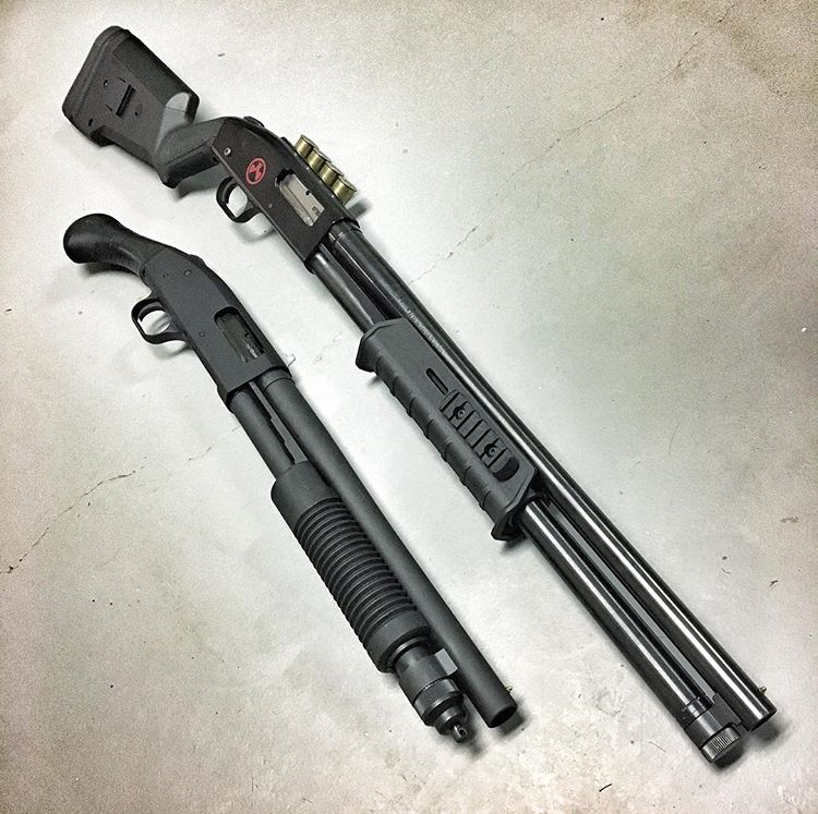 MossbergCorp's tweet image. Home invader! Which one do you grab? Left or right? #Mossberg #HomeDefense