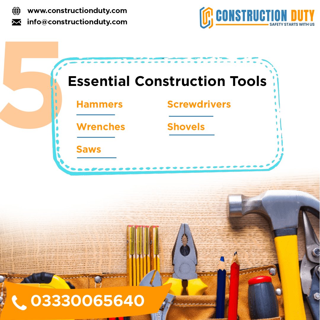 ConstructionDut's tweet image. Essential Construction Tools
• Hammers
• Wrenches
• Saws
• Screwdrivers
• Shovels
#constuctiontools #constuctionsitetools #constructionindstry #constructionduty #heatlhandsafertytest #cscscard #cscstest