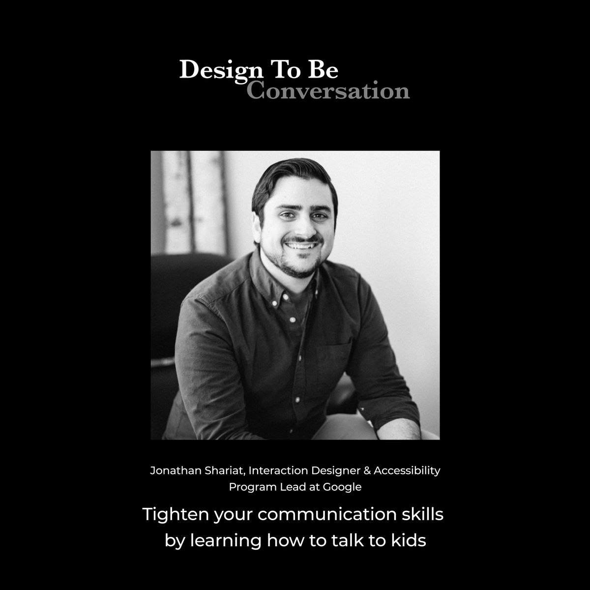 design_tobe's tweet photo. This week on the Design To Be Conversation podcast, @racheldweissman talks with @DesignUXUI where he shares tactical advice on how you can communicate better by learning how to talk to kids. Head to https://t.co/qaJyeBFaSX to listen.๐
#designtobe https://t.co/c4QTGRmekX