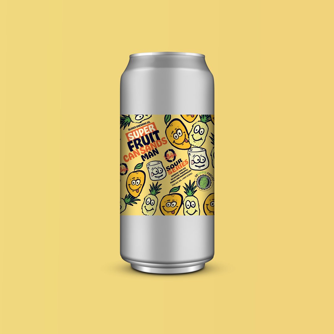 .<a href="/clsands/">Chris Sands</a> got in on the fun for this one! Super Fruit Can Sands Man features even MORE pineapple and mango, plus marshmallows. Releasing this Saturday: ow.ly/n6Iv50GnUYy. #oliverbrewingco #mdbeer #drinklocal #baltimore #charmcity #bmore #mybmore