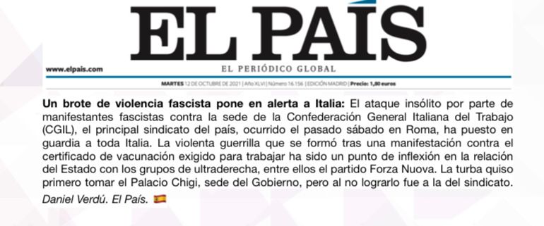 #PrensaInternacional🗞
Manejo temprano de pandemia, de los peores fracasos en la historia <a href="/The89thGuardian/">Alex</a>

Saturan lista para dosis de refuerzo <a href="/nytimes/">The New York Times</a>🇺🇸

85% de la población ha sufrido efectos de cambio climático <a href="/washingtonpost/">The Washington Post</a>🇺🇸

Violencia fascista en Italia <a href="/el_pais/">EL PAÍS</a>🇪🇸