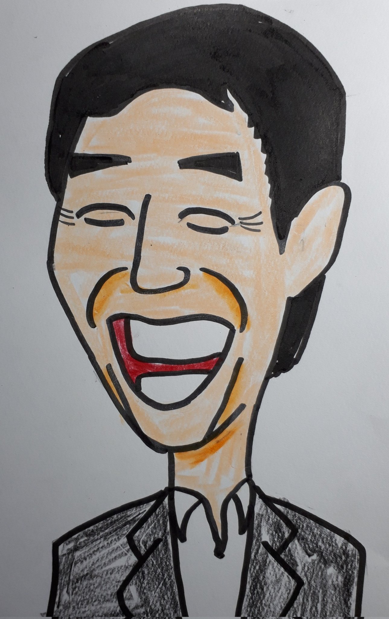 新潟のジェイソン 似顔絵作家 明石家さんまさんを描いてみた 明石家さんま さんまさん 似顔絵 イラスト イラスト好きな人と繋がりたい 絵描きさんと繋がりたい アナログ絵描きさんと繋がりたい T Co Jxmdmnroa2 Twitter