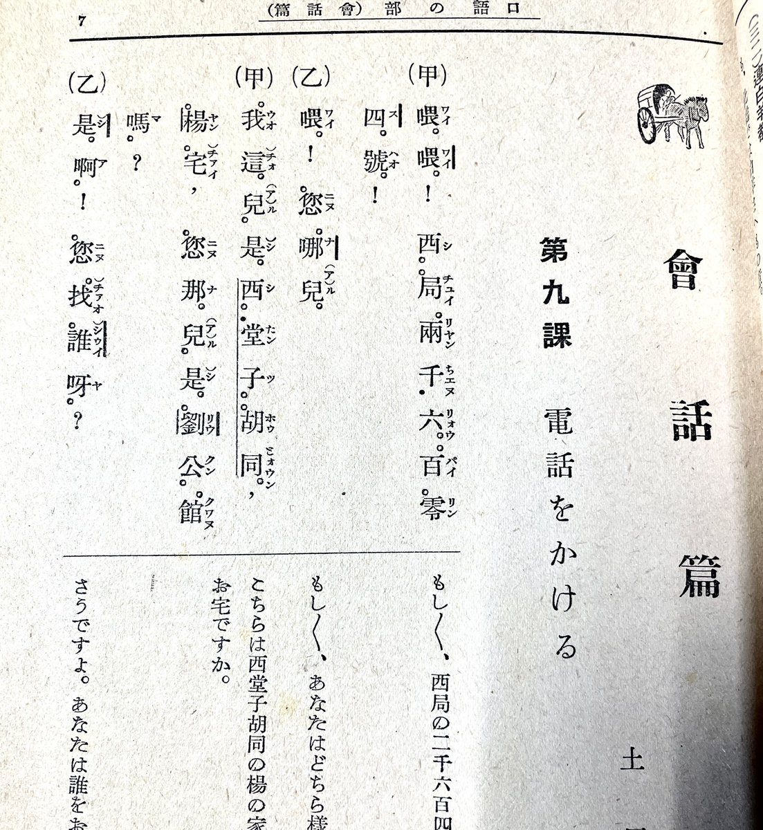 余文 On Twitter 1941年の中国語会話学習教材 声調は漢字の周りの の位置 有気音はひらがなで表記するとか そり舌音は上に をつける ヌ と ン で前鼻音と後鼻音の区別をつけるとか かなり工夫されている