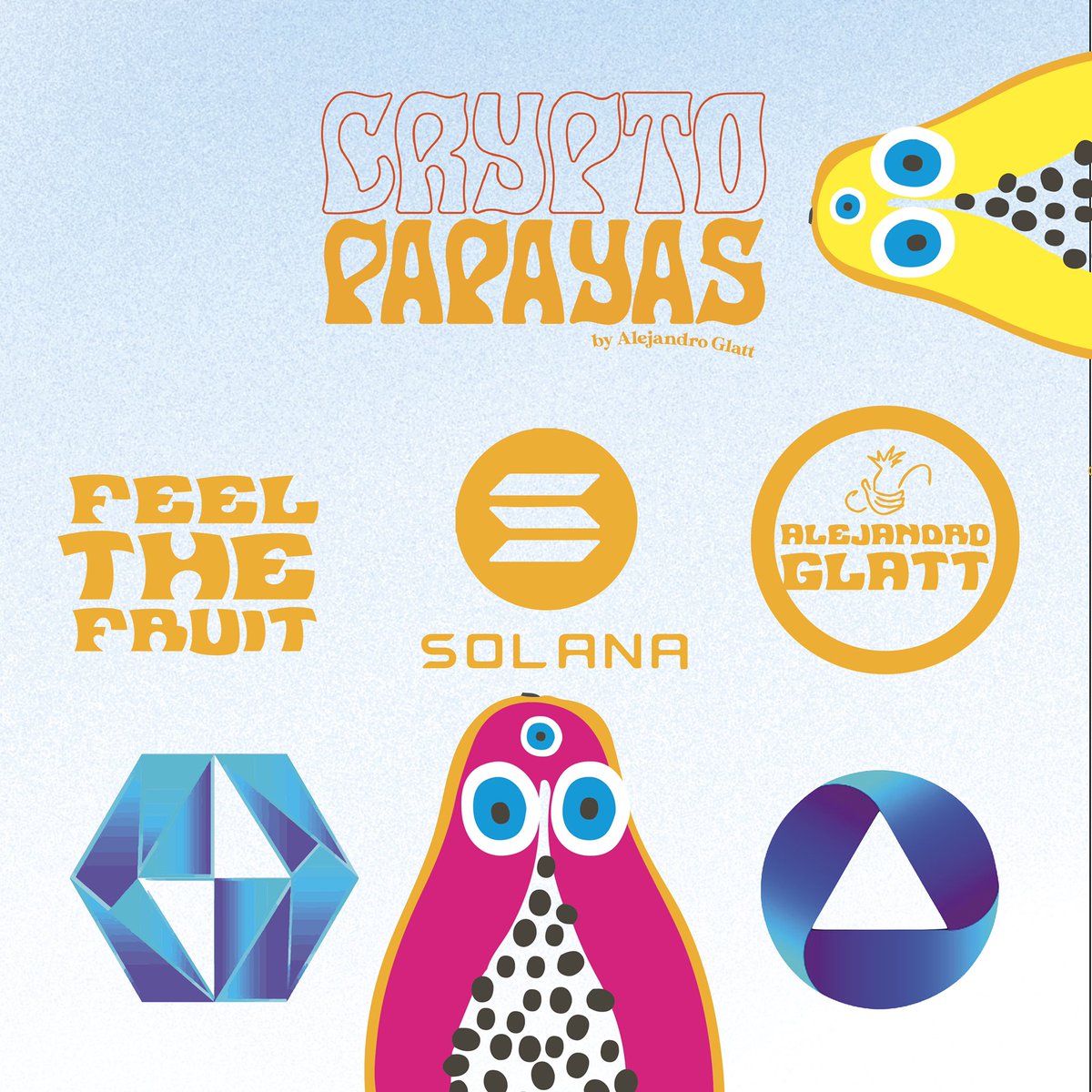 cryptopapayas's tweet photo. Got Papaya? From the mind of artist @alejandroglatt inspired by #SpongeBob  the team  @DefiSpeculate @UpcycleFinance we present #cryptopapayas #Solana #cryptoart #NFT #SolanaNFTs #savetheplanet #plasticpollution #Tulum #savetheoceans https://t.co/13UCTpuQ9d