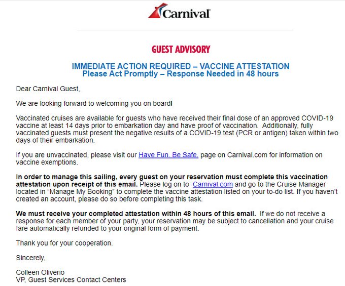 Carnival Cruise Email List