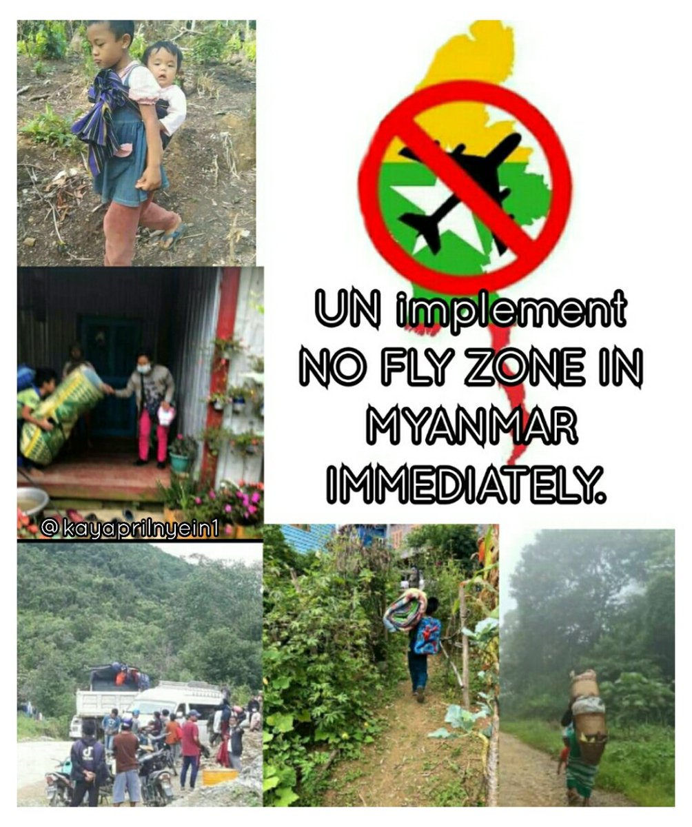 mzpmay's tweet photo. We need urgent approve of #NoFlyZoneInMyanmar from @UN to save Myanmar people from Junta's airstrikes. Military using fighter jets to civillians areas and committing war cime. #WhatsHappeningInMyanmar #HelpSagaing https://t.co/4VdxJjboOa https://t.co/oRltNRcGtb