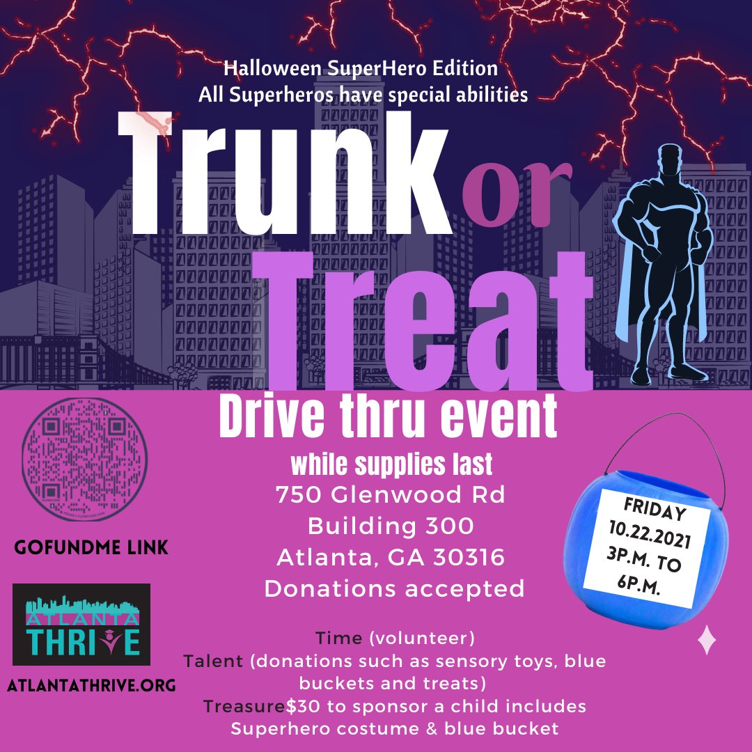 Happy Tuesday, APS STAKEHOLDERS!! 
We’re hosting a Trunk or Treat event dedicated to children with autism and special needs.Reach out to us if you would like to donate or volunteer.
Don’t forget a share and tag is a great way to show support! 
#atlantathrive #Atlantapublicschool