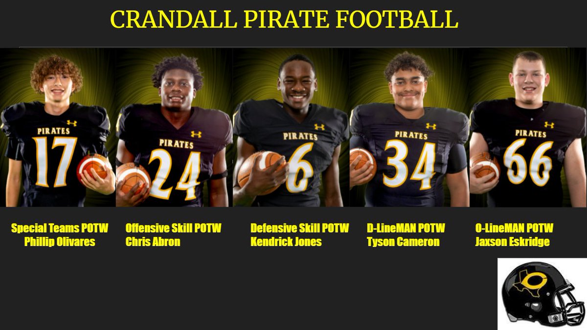 CrandallPirate's tweet photo. 🚨🚨🚨Shout out to our game 6 Players of the Week🏴‍☠️🏴‍☠️🏴‍☠️ https://t.co/6hf56f4xHN