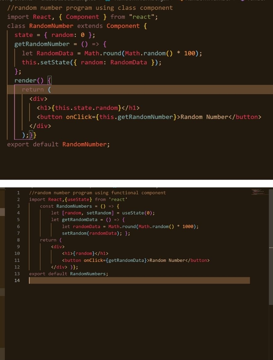 RoshanShetty8's tweet image. Why we should use Functional Component rather than Class Component in React
1)No class means No this keyword
2)Fewer lines of code which leads to better performance
3)Easier to read,understand  &amp;amp; debug
In the image I have written same program in both the ways #reactjs #reactblog