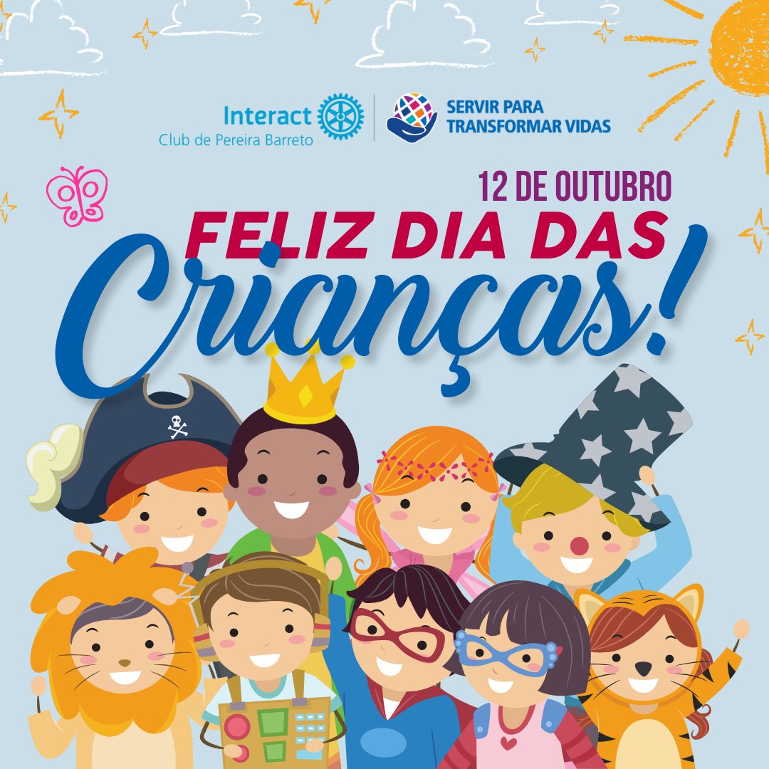 interactpb's tweet image. Hoje, dia 12 de Outubro é comemorado o dia das crianças!! Nós do Interact Club de Pereira Barreto desejamos um ótimo feriado!! 👧🏻🧒🏻💗
#icpereira #servirparatransformarvidas