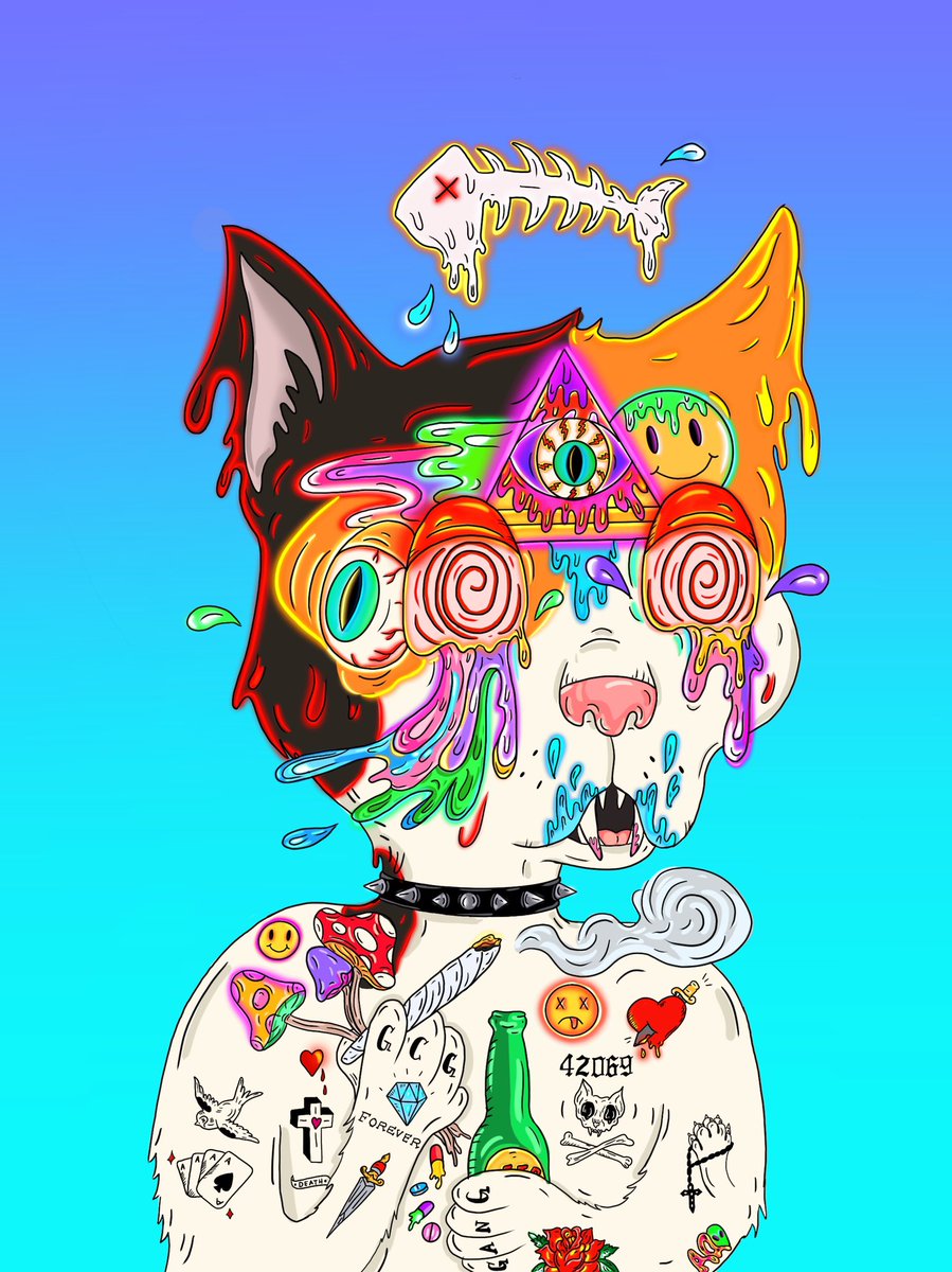 ALIENQUEENART's tweet photo. Hi, I’m a psychedelic illustrator &amp; I’m inspired by creatures of my dreams 👽💖✨🍄😜 #PortfolioDay https://t.co/7AQJRYXrb4