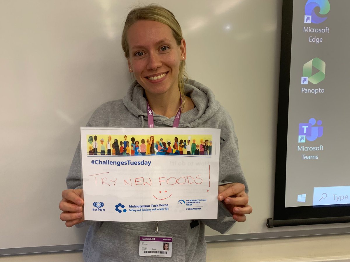 UHertsDietetics's tweet image. Nutrition and Dietetics students are taking up #ChallengesTuesday! #UKMAW2021 @uniofhertslms @UniofHerts @amdickinson1 @Wendy_J_Wills @SimoneR_RD @McclinchyJ