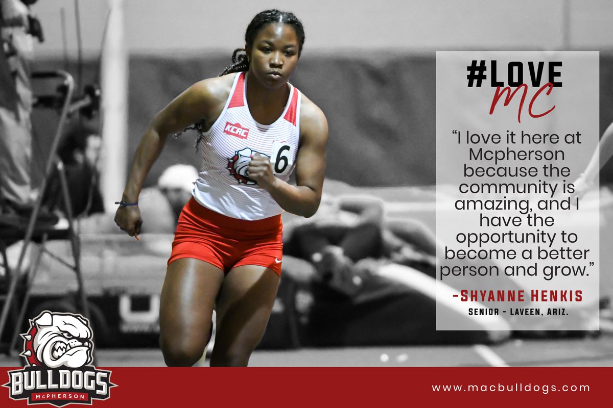 MAC_Bulldogs's tweet photo. Today's #LoveMC comes from Shyanne Henkis a senior on the @McPherson_XCTF team. #BulldogPride https://t.co/jmrRVED9Yb