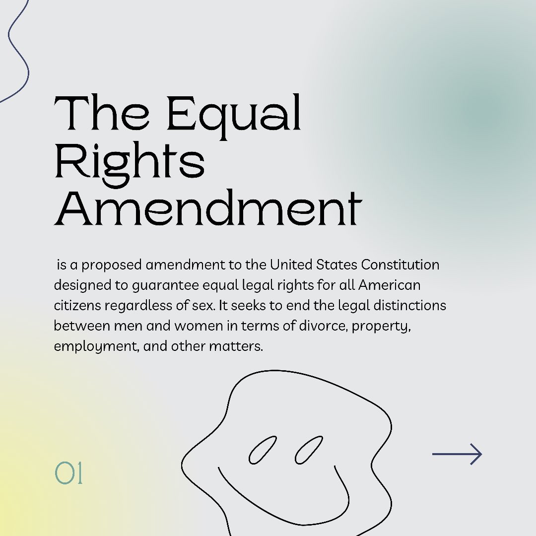 ERA fact 1:
ERA Definition

“Equality of rights under the law shall not be denied or abridged by the US or by any state on account of sex. The Congress shall have the power to enforce, by appropriate legislation, the provisions of this article” (official proposal 1972) #eranowwoa
