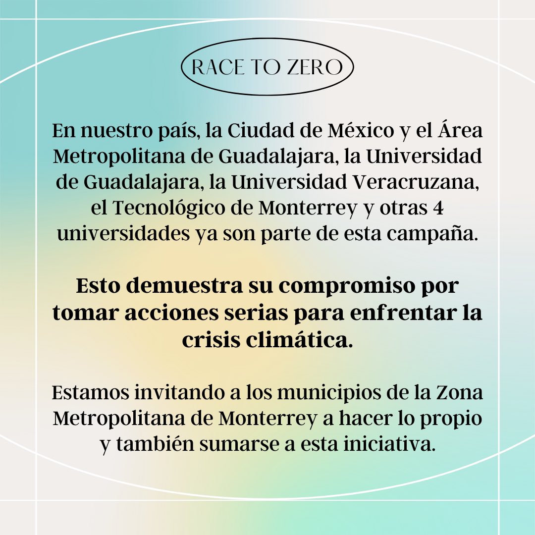 Ayer, colectivos y ciudadanos presentamos una invitación al gobernador <a href="/samuelgarcia/">Samuel Garcia Alves</a> a sumarse a la campaña Race to Zero y tomar acción climática para descarbonizar NL. Fecha límite para firmar ¡14 de octubre! Comparte para que esta invitación venga de todos los ciudadanos.