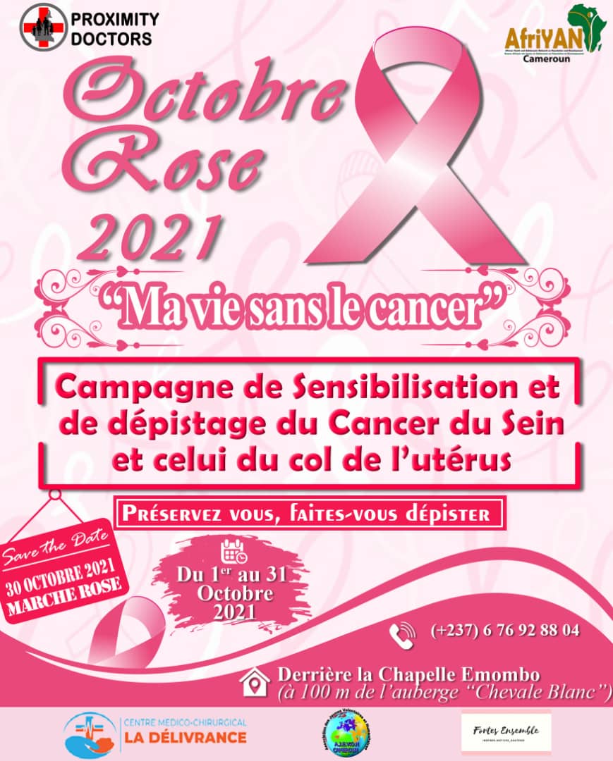 AfriYAN_Camer's tweet photo. Tout au long de ce mois d'octobre. Rejoignez AfriYAN Cameroun et ses partenaires pour barrer la voie au cancer du sein.Sensibilisation et dépistage précoce pour une vie sans cancer
#PutYoungPeopleFirst
#MINSANTE
#OctobreRose
#UNFPACameroon
#AjevohCameroun
#ProximityDoctors https://t.co/evEMjPGpbA