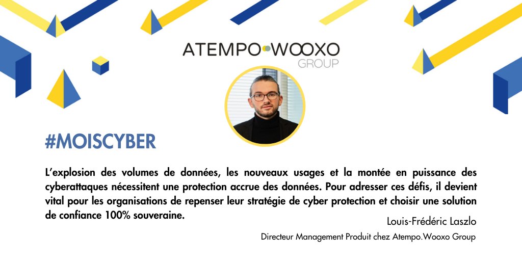 Octobre, c'est le mois européen de la Cyber ! 
Louis-Frédéric Laszlo, Directeur Management Produit chez Atempo. Wooxo évoque les nouveaux défis liés à l'explosion des volumes de données pour les entreprises.

#cybersecurite #cyberdefense