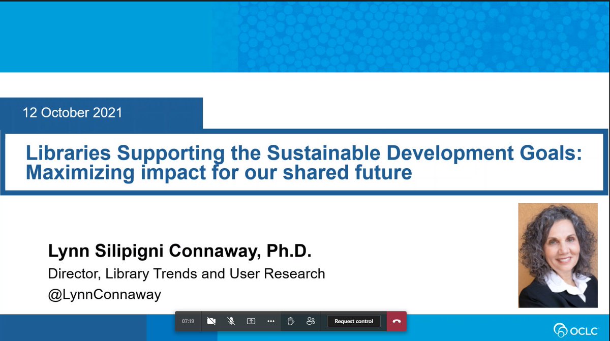 Dr. Lynn Silipigni Connaway is the keynote speaker of the 47th IAMSLIC Conference #IAMSLICGalway
Libraries Supporting the Sustainable Development Goals: Maximizing impact for our shared future
<a href="/LynnConnaway/">Lynn S. Connaway</a> <a href="/IamslicOrg/">Iamslic</a> 
#starstruck #UNSDG #Libraries #OCLC